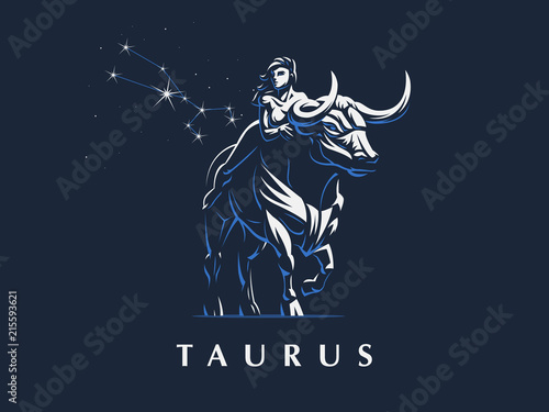 Sign of the zodiac Taurus. Bull.  Vector illustration. photo