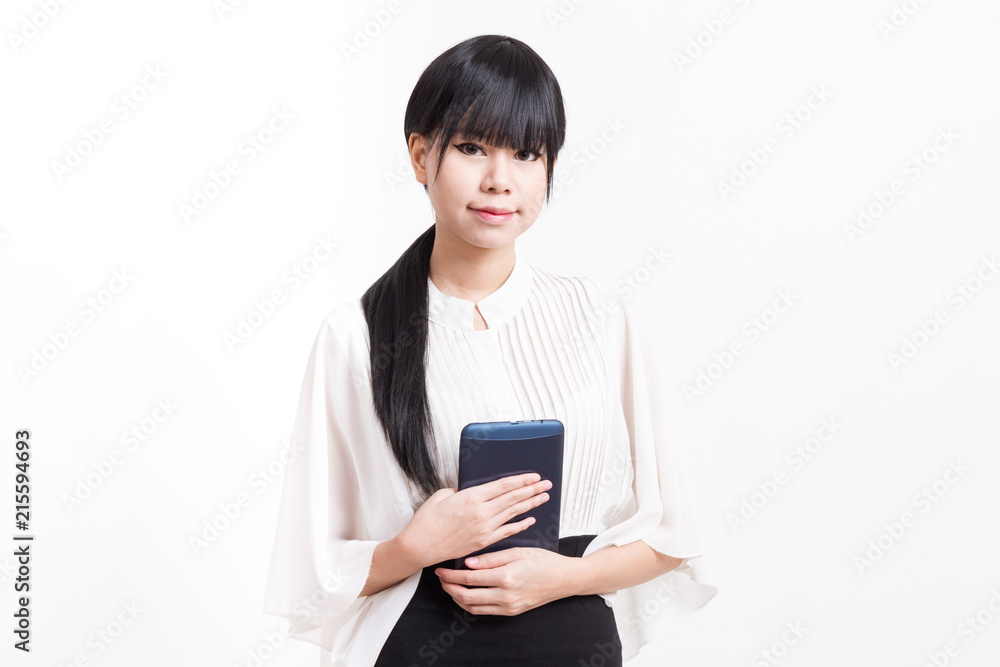 asian business woman holding tablet computer asian business woman holding tablet computer