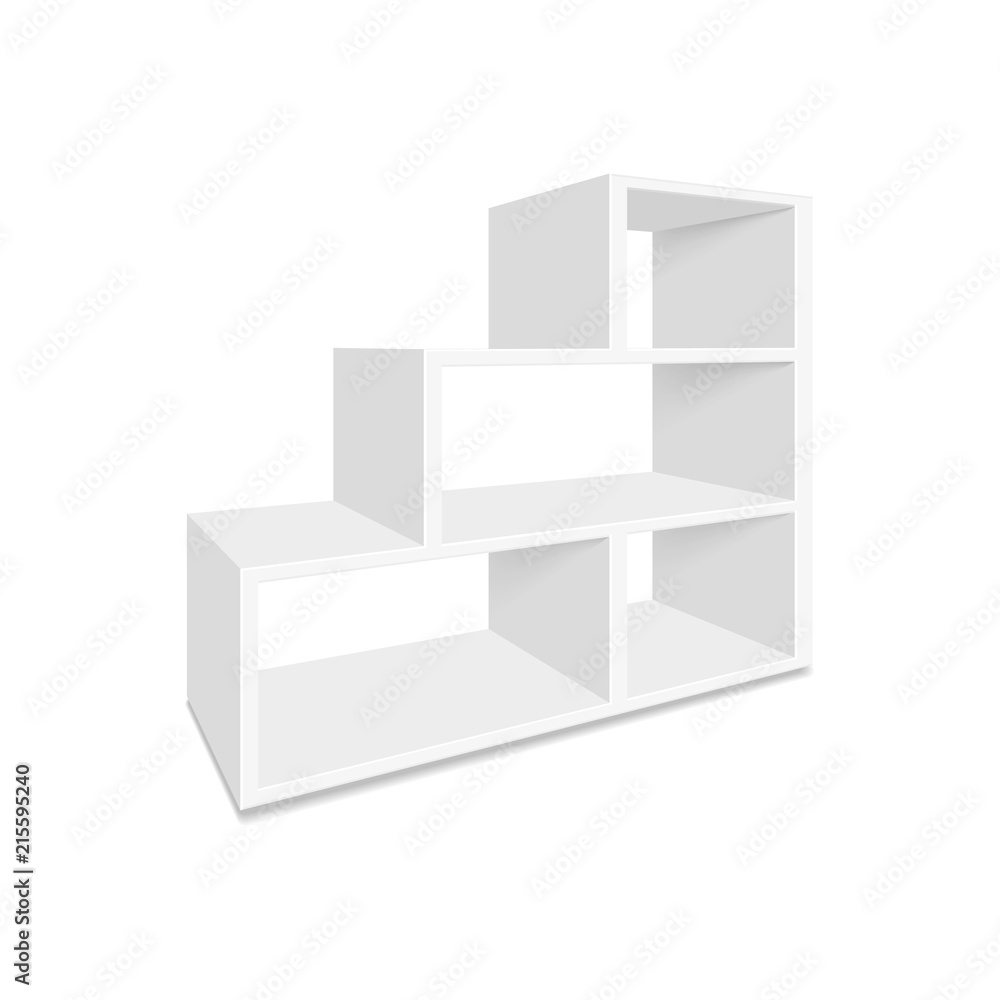 Empty showcase. Illustration isolated on white background. Graphic concept for your design Empty showcase. Illustration isolated on white background. Graphic concept for your design
