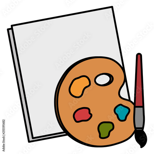 notebook sheet with pallette and brush paint
