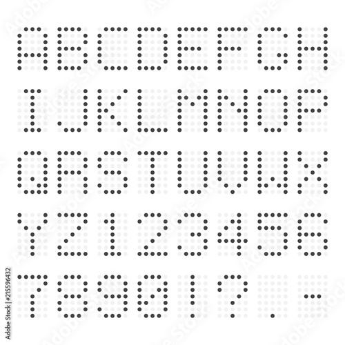 Led abc. Retro dotted typeface isolated on background.