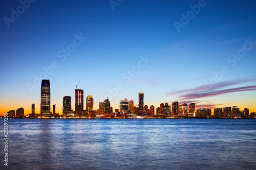 Jersey City skyline at sunset, USA. © MaciejBledowski