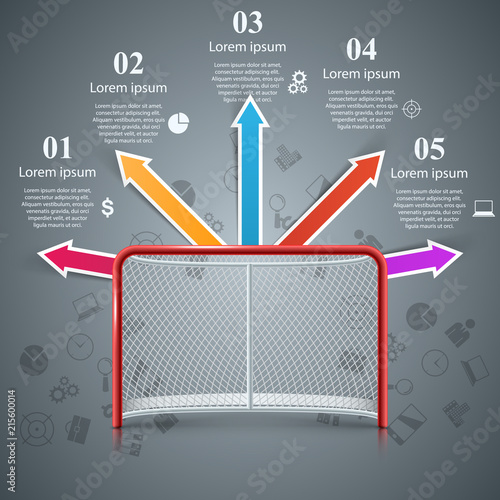 Realistic hockey gates - business infographics. Vector eps 10.