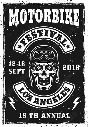 Motorbike festival vintage invitation poster