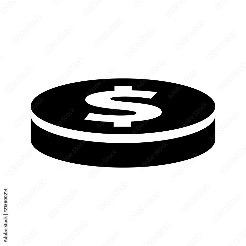 Dollar coin vector icon Dollar coin vector icon