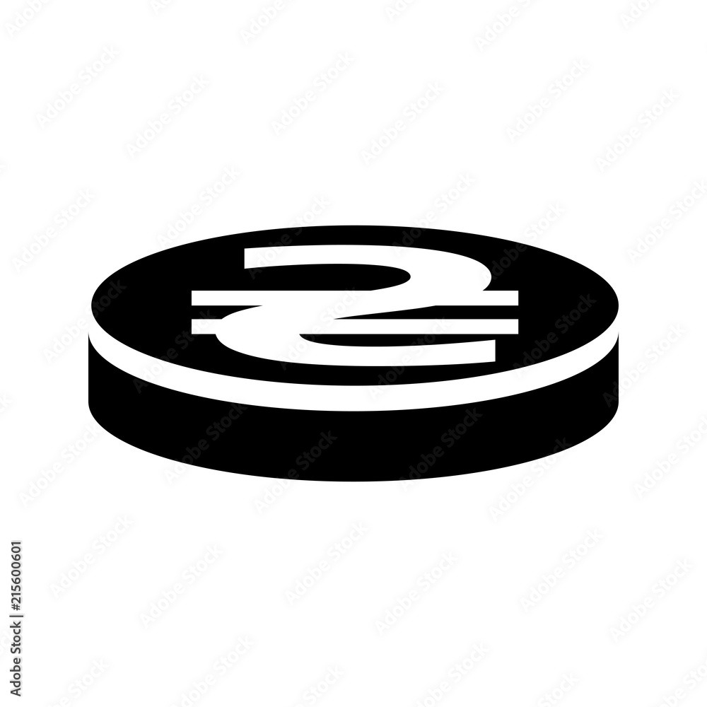 Hryvnia coin vector icon Hryvnia coin vector icon