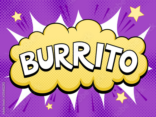 Burrito word comic book pop art vector