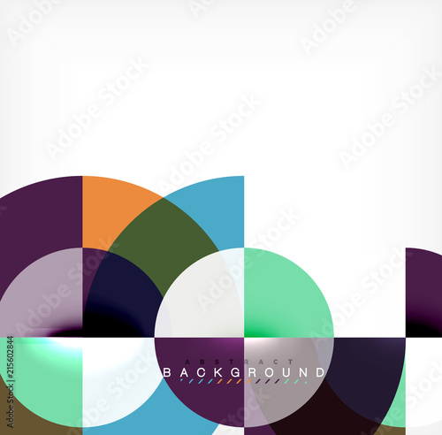 Minimal circle abstract background design, multicolored template for business or technology presentation or web brochure cover layout, wallpaper