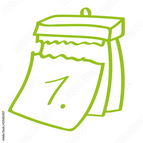 Handgezeichneter Kalender - Tag 01 in hellgrün