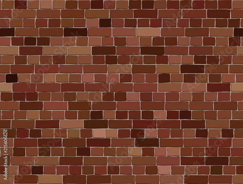 Seamless pattern of uneven bricks wall