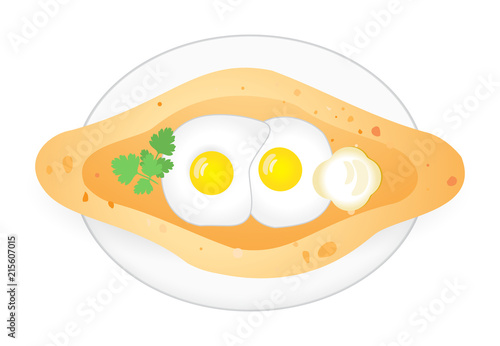 Ajarian Khachapuri Vector Illustration