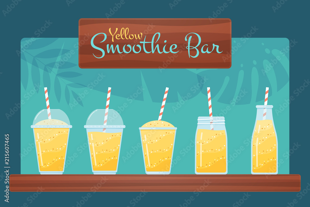 Free Vector  Different smoothies bottles set