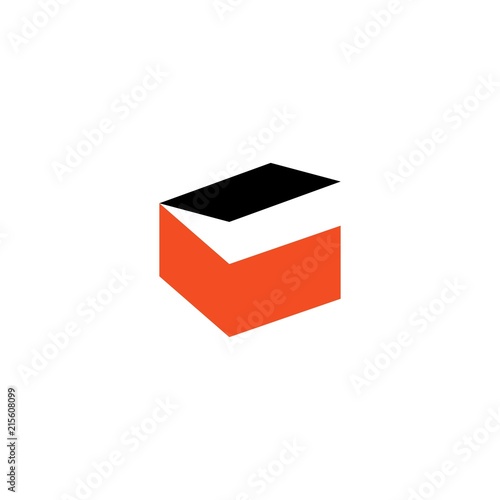 open box unbox unboxing logo vector icon illustration