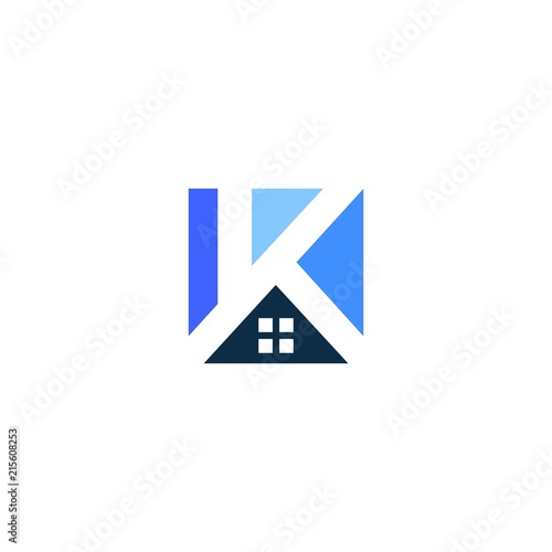 K letter house home logo vector icon illustration