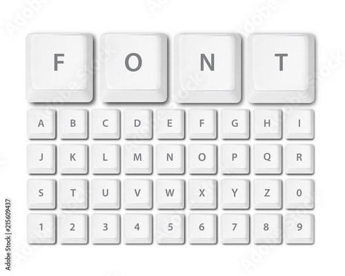 keyboard buttons font alphabet vector