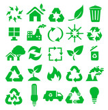 Vector set of environmental / recycling icons 