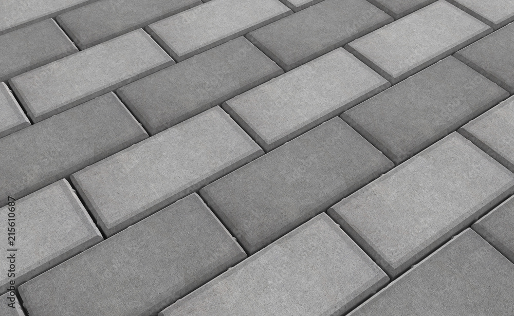 Naklejka premium 3D realistic render of grey lock paving texture.