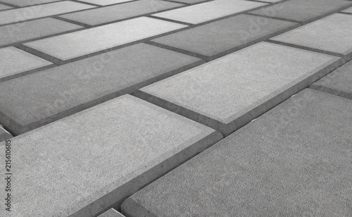 3D realistic render of grey lock paving texture.
