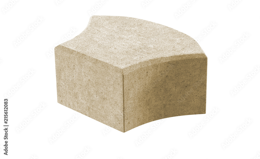 3D realistic render of yellow single lock paving stone. Isolated on white background. 3D realistic render of yellow single lock paving stone. Isolated on white background.