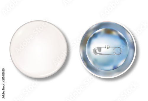 White pin button front and back side