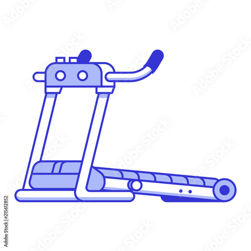 Vector running treadmill icon isolated on white background. Flat design fitness racetrack.