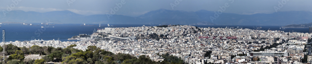 Panoramic view from the Acropolis of Athens