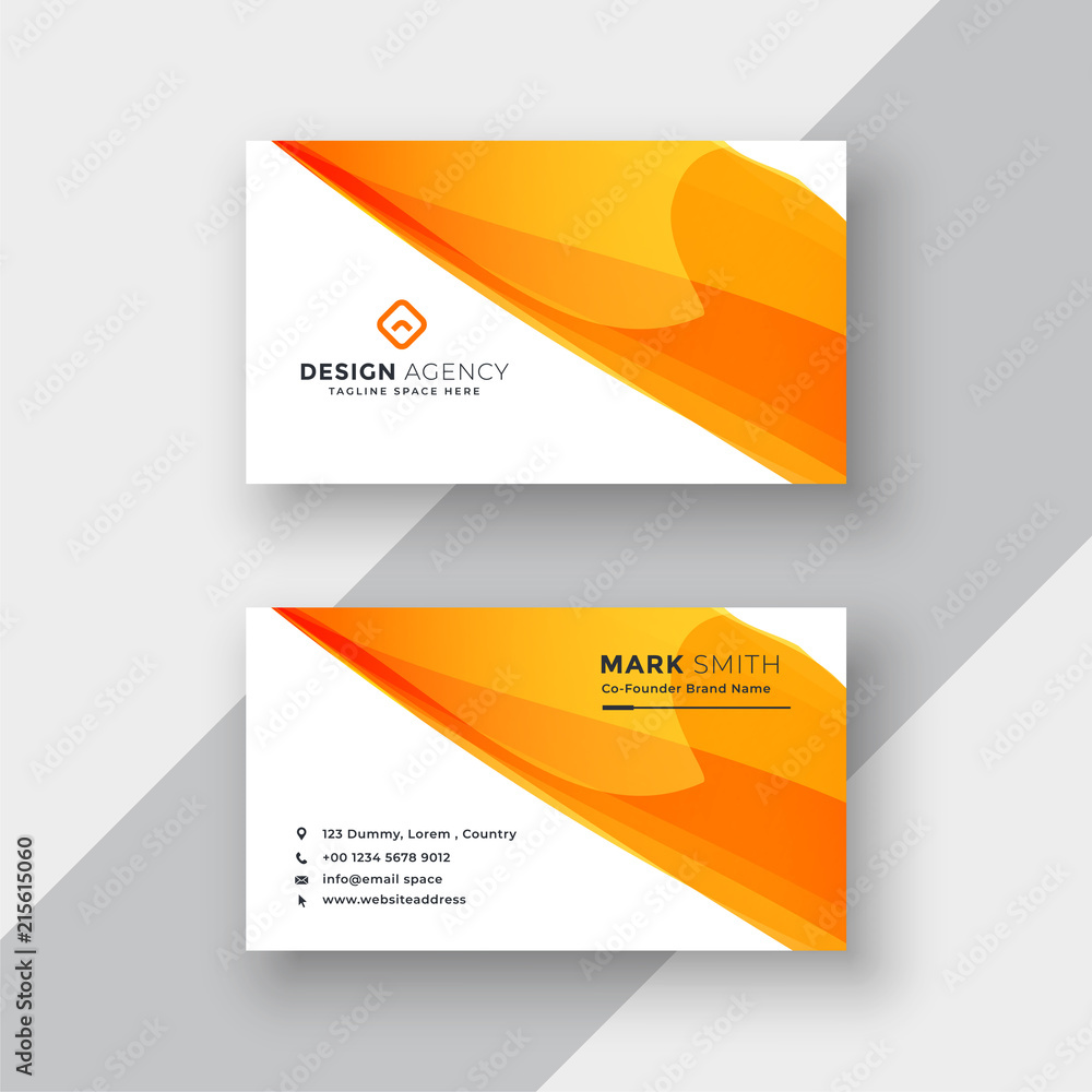abstract orange business card template
