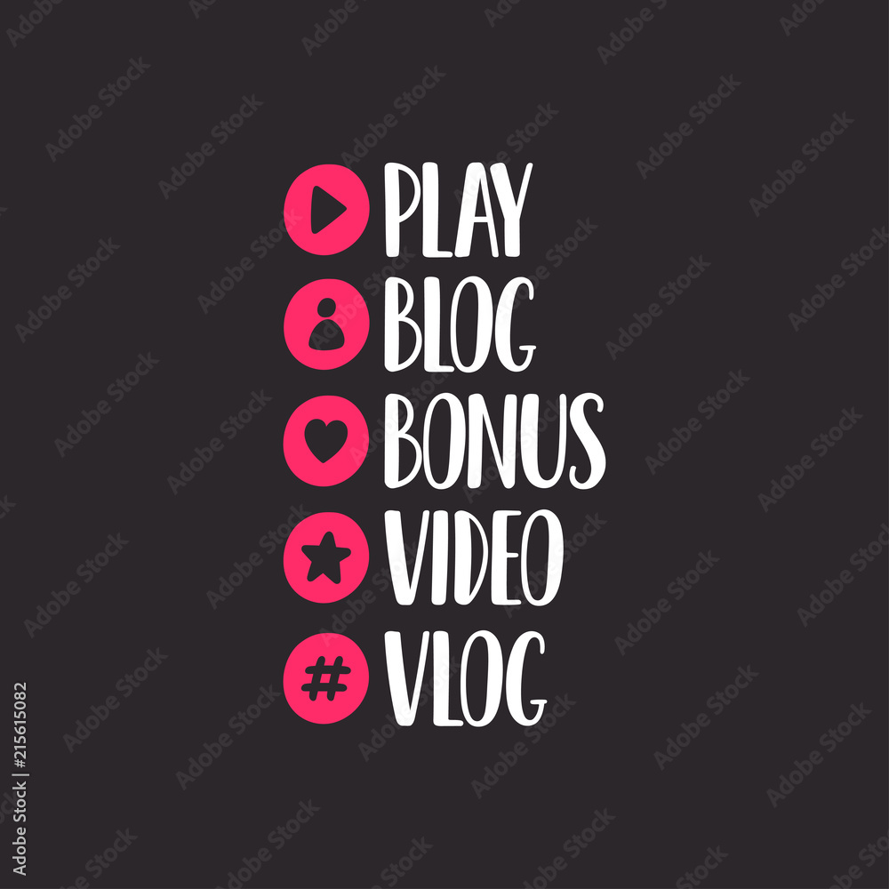 set of video blog lettering set of video blog lettering