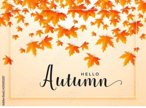 autumn seasonal background with falling leaves