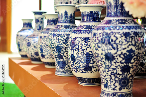 a group of Chinese oriental art vase, ancient decorative pottery