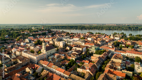 Drone photo of Belgrade and Zemun in Serbia