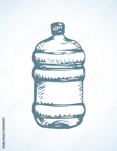 Bottle of water. Vector drawing