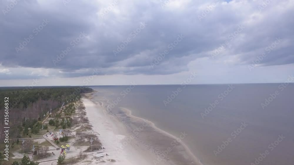 Roja Latvia Baltic Sea Seaside Aerial drone top view 4K UHD video Roja Latvia Baltic Sea Seaside Aerial drone top view 4K UHD video