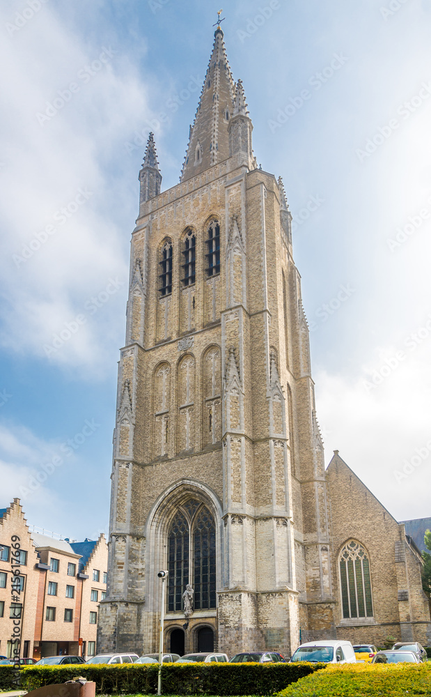 View at the Bell tower of Saint Jacob church in Ypres - Belgium