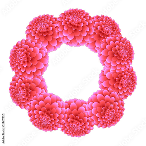 Fototapeta Naklejka Na Ścianę i Meble -  Pink Dahlia Wreath
