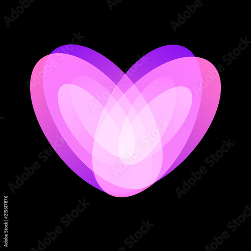 Reliable time-tested love, a symbol of faith and support, attention and care, vector illustration on black background.