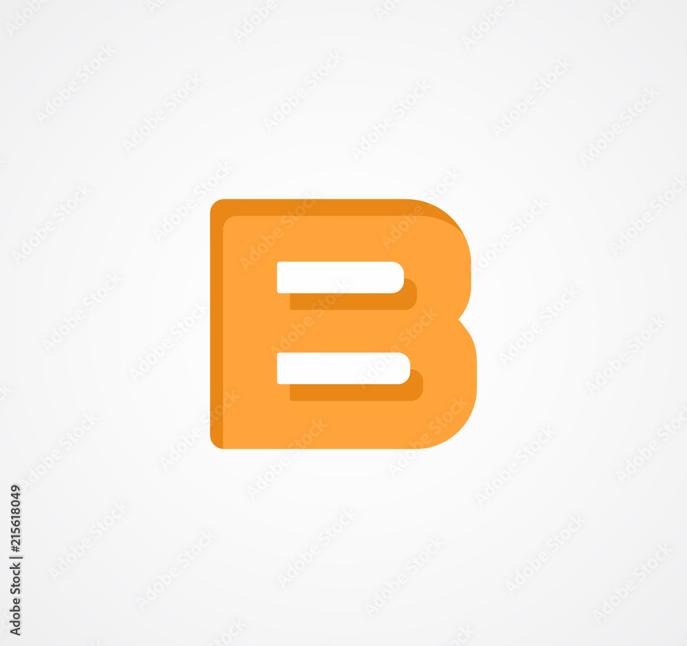Letter B. Bold geometric font element. Modern vector alphabet symbol. Letter B. Bold geometric font element. Modern vector alphabet symbol.