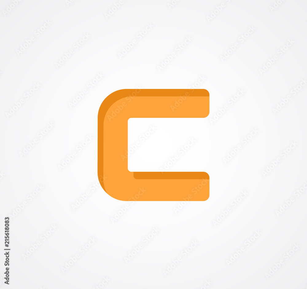 Letter C. Bold geometric font element. Modern vector alphabet symbol. Letter C. Bold geometric font element. Modern vector alphabet symbol.