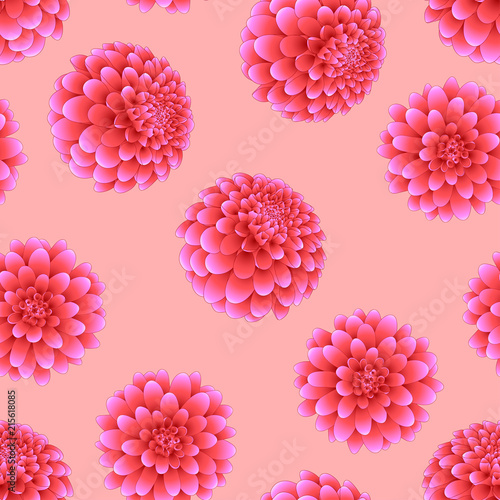 Fototapeta Naklejka Na Ścianę i Meble -  Pink Dahlia on Light Pink Background