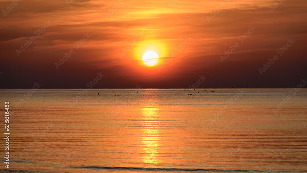 Beatiful sunset in the baltic sea