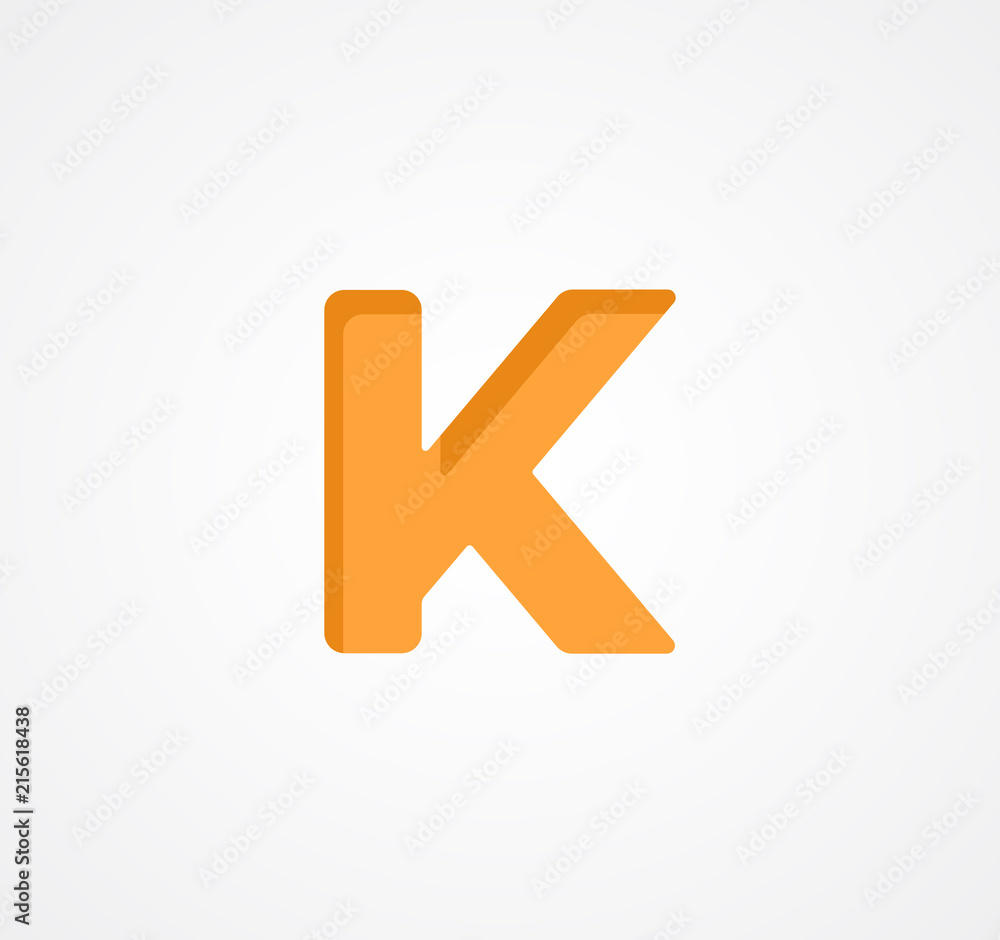 Letter K. Bold geometric font element. Modern vector alphabet symbol. Letter K. Bold geometric font element. Modern vector alphabet symbol.
