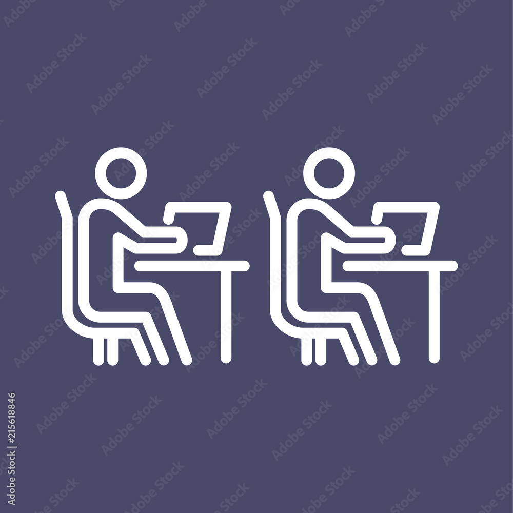 Classroom icon simple flat style outline illustration Classroom icon simple flat style outline illustration