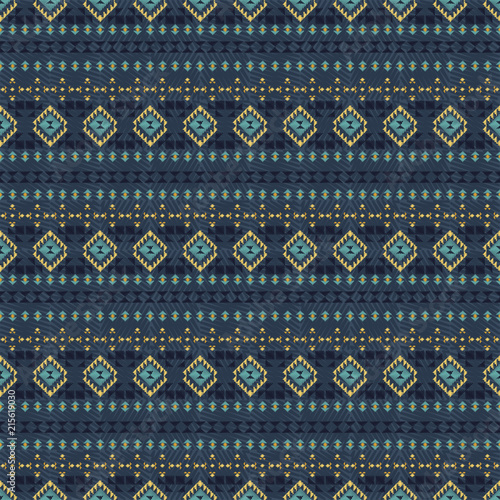 Geometric embroidery style. Ethnic seamless pattern. Abstract aztec background. Digital or wrapping paper. Good for web, print and textile design. Boho ornament vector. photo