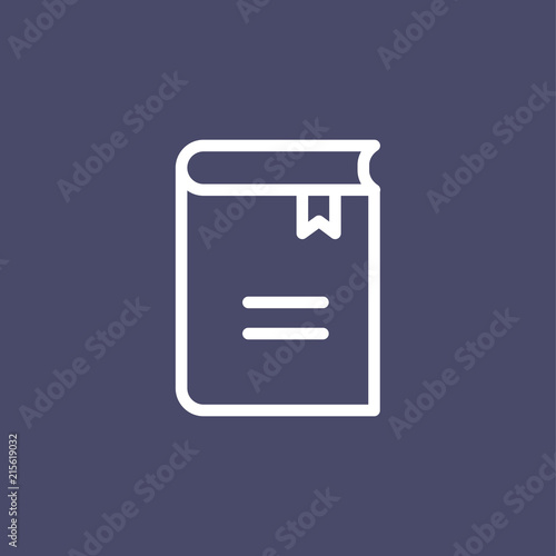 Book icon simple flat style outline illustration