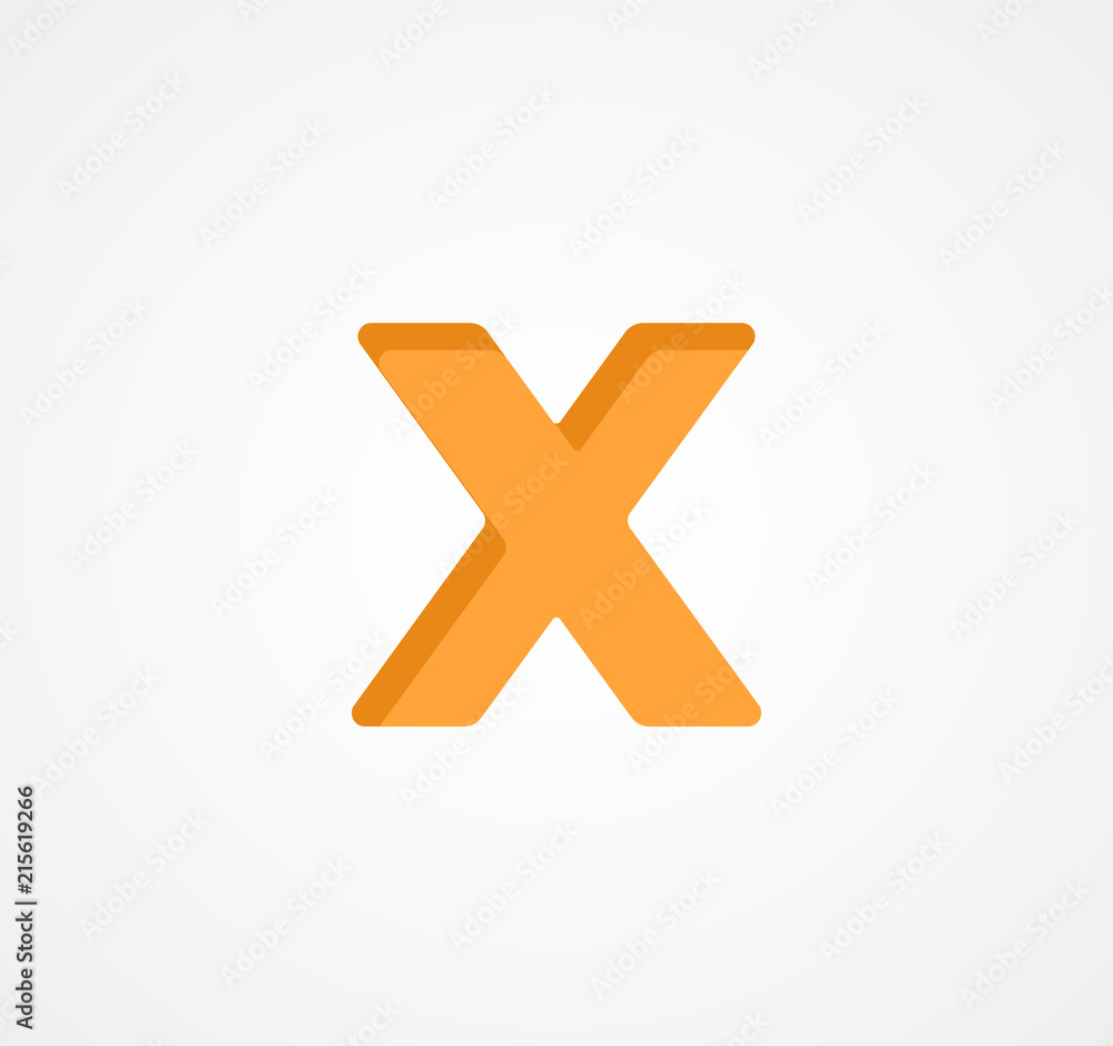 Letter X. Bold geometric font element. Modern vector alphabet symbol. Letter X. Bold geometric font element. Modern vector alphabet symbol.