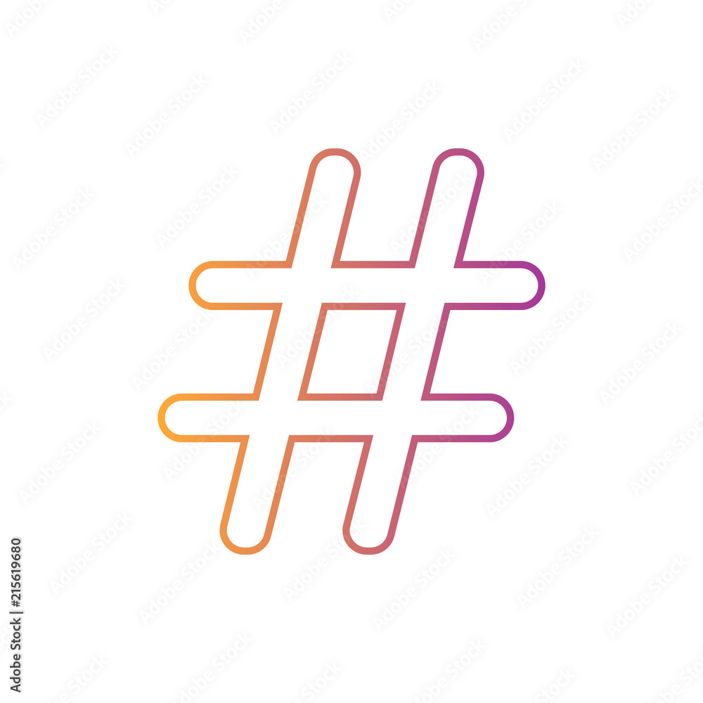 Obraz premium Hashtag icon sign