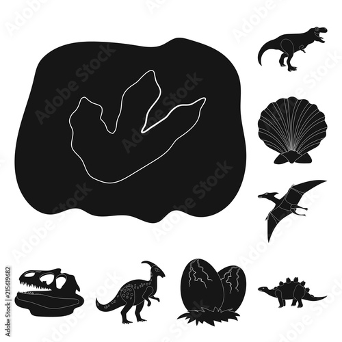 Different dinosaurs black icons in set collection for design. Prehistoric animal vector symbol stock web illustration.