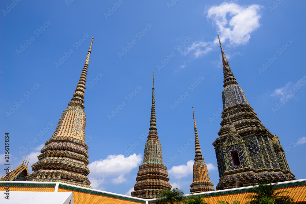Fototapeta premium Wat Pho or Wat Phra Chetuphon Vimolmangklararm Rajwaramahaviharn is one of Bangkok's oldest temples, it is on Rattanakosin Island, directly south of the Grand Palace.
