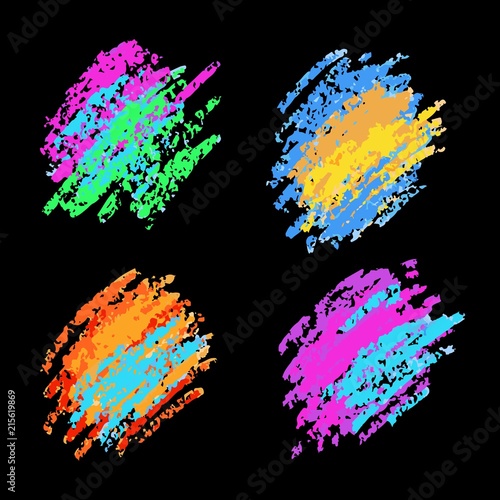 Textures of chalk and coal. Vector brush strokes. Soft pastel colors. Grunge pattern