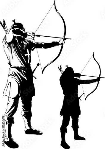 archer pulls the string